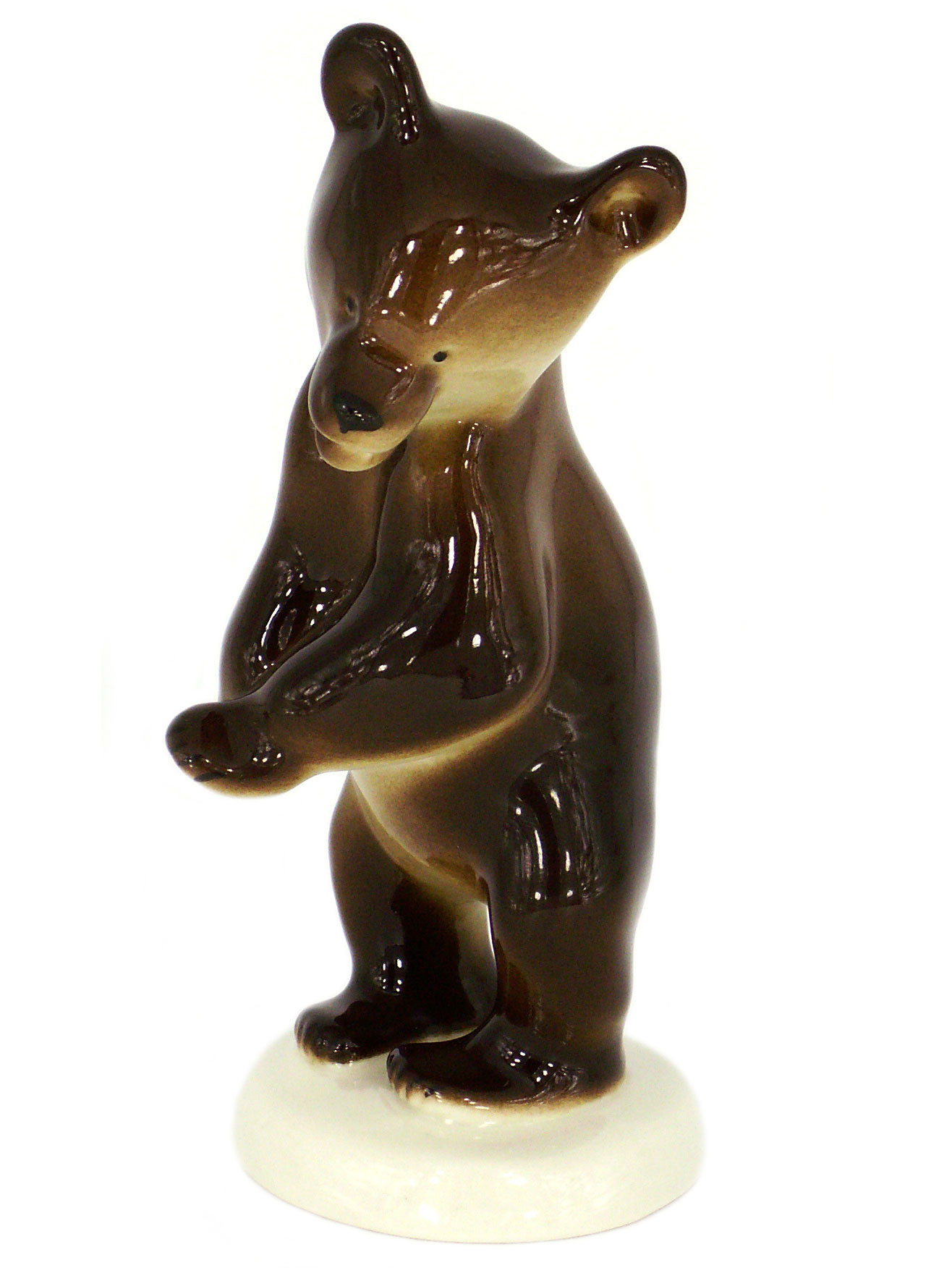 Brown Bear Baby Dancing Lomonosov Porcelain Figurine | Lomonosov Russi